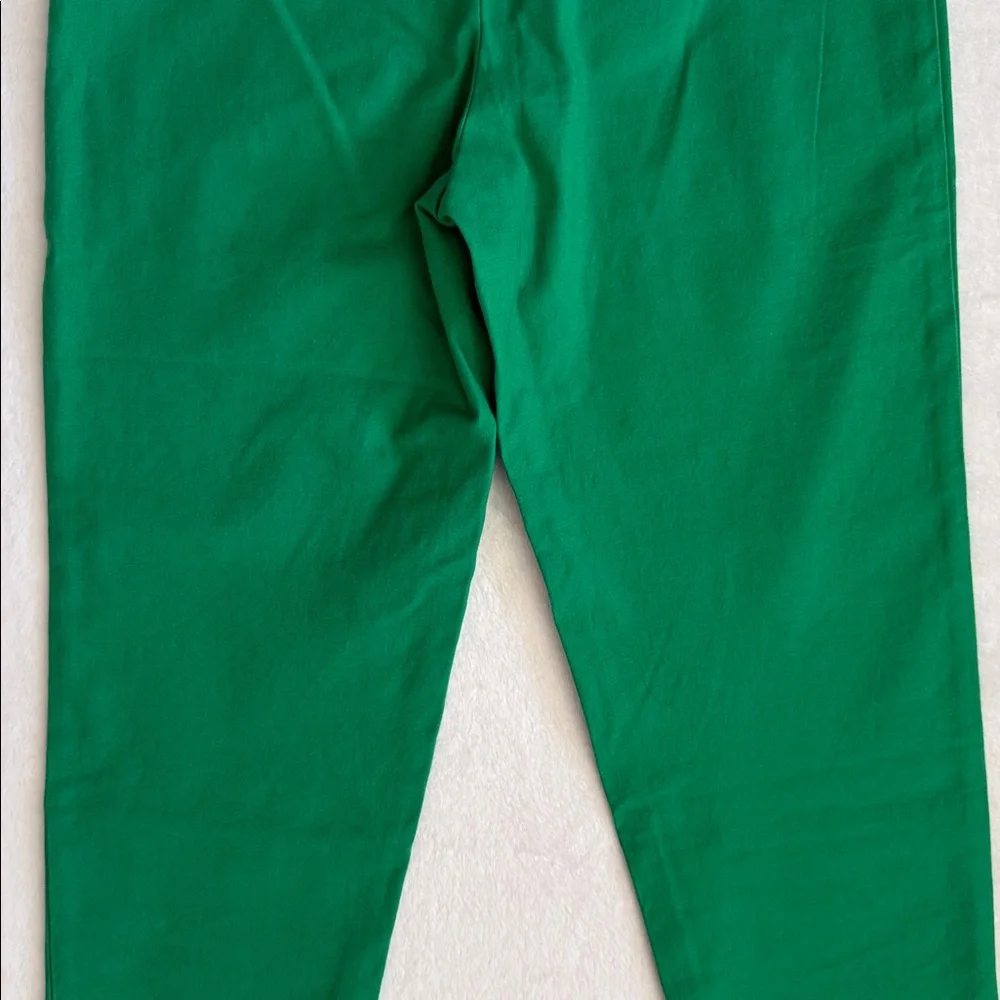 Frances Valentine | Petrie Side Zip Back Slit Stretch Cotton Crop Pant Green (2) - Picture 12 of 14